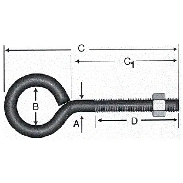 Kapalı Metrik Kanca M4 - 100 Adet
