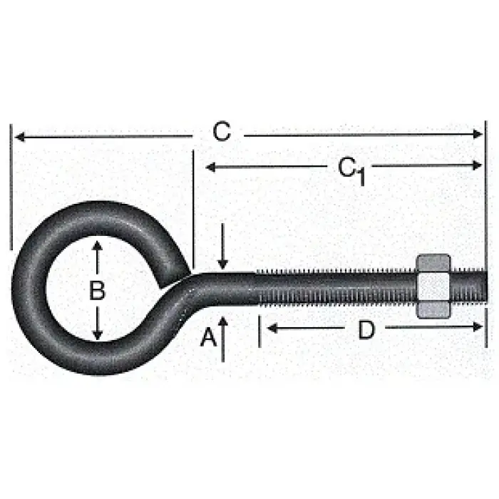 Kapalı Metrik Kanca M5 / 21x80 - 100 Adet