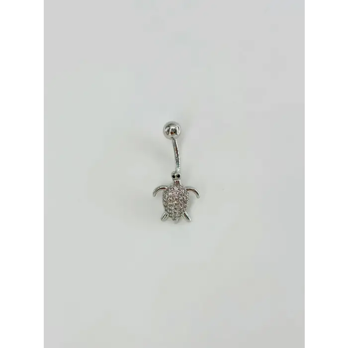 Kaplumbağa Detaylı Göbek Piercing - Pg0098