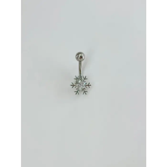 Kar Tanesi Detaylı Göbek Piercing - Pg0103
