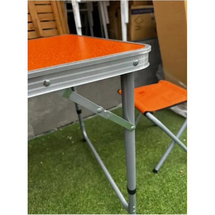 Katlanabilir Alüminyum Kamp Masa 4lü Tabure Seti