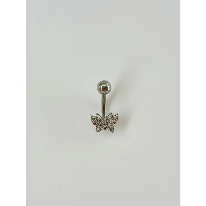 Kelebek Detaylı Göbek Piercing - Pg0039