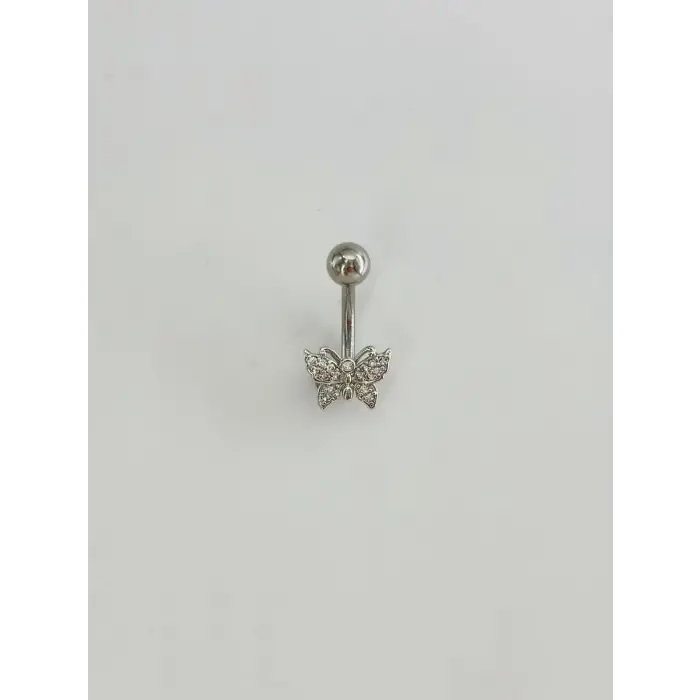Kelebek Detaylı Göbek Piercing - Pg0129