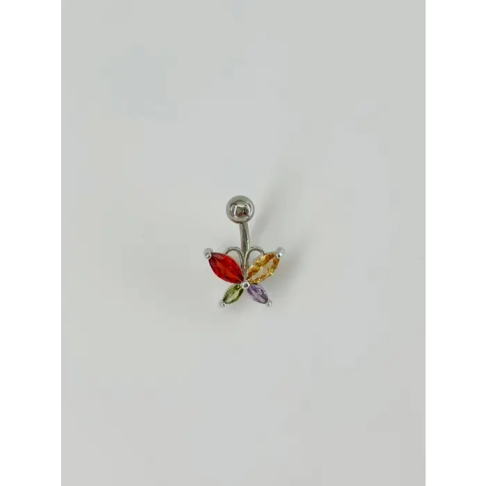 Kelebek Detaylı Göbek Piercing - Pg0053