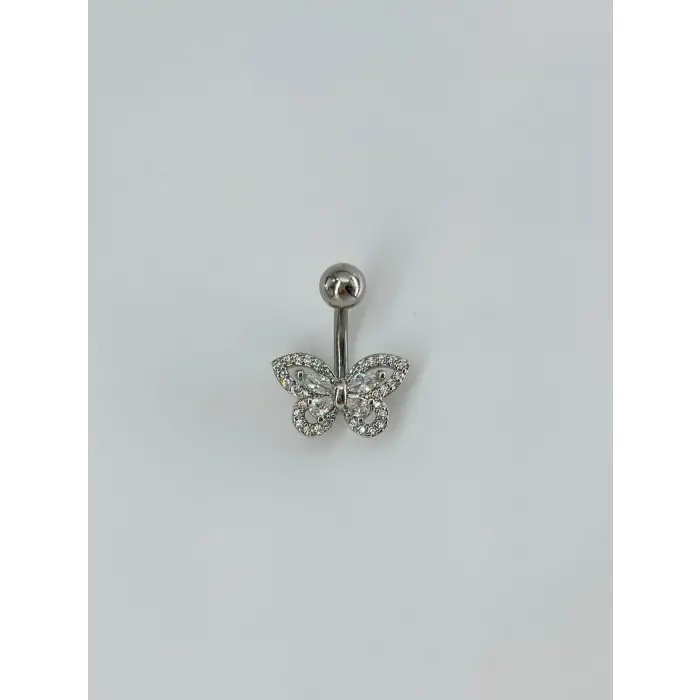 Kelebek Detaylı Göbek Piercing - Pg0112
