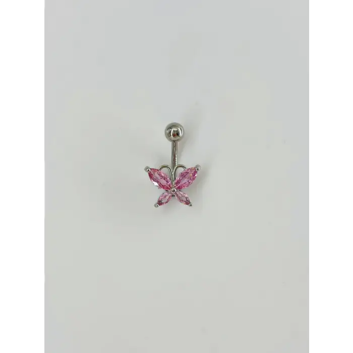 Kelebek Detaylı Göbek Piercing - Pg0087
