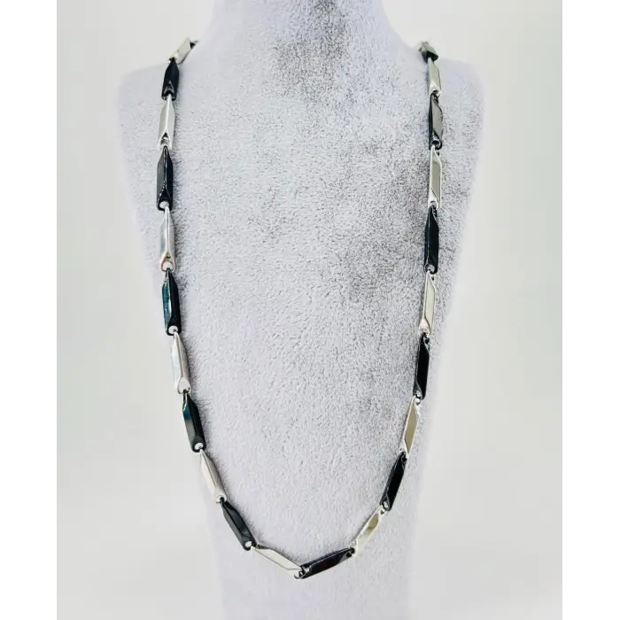 Rodyum Çelik Erkek Kolye 60 Cm - Ekl0028