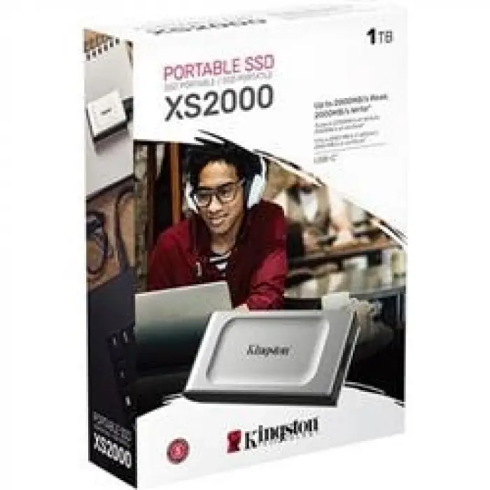Kingston 1TB SXS2000-1000GA USB 3.2 Type C Gri Gen 2 2000MB Okuma-2000MB Yazma Taşınabilir SSD