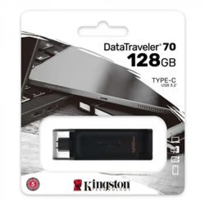 Kingston DT70 128GB USB-C 3.2 Gen 1 Type-C Flash Bellek (KDO)