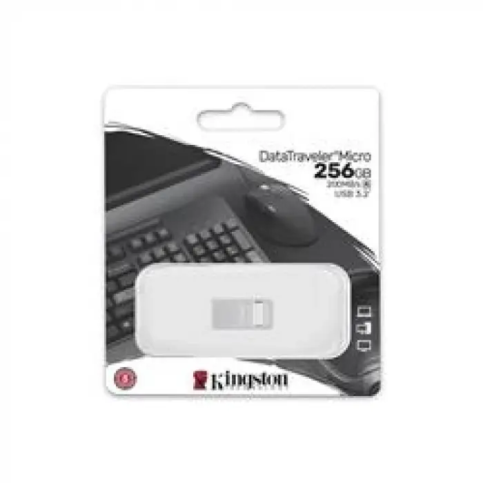 Kingston DTMC3G2-256GB DataTraveler Micro 200MB-s Metal USB 3.2 Gen 1 Flash Bellek