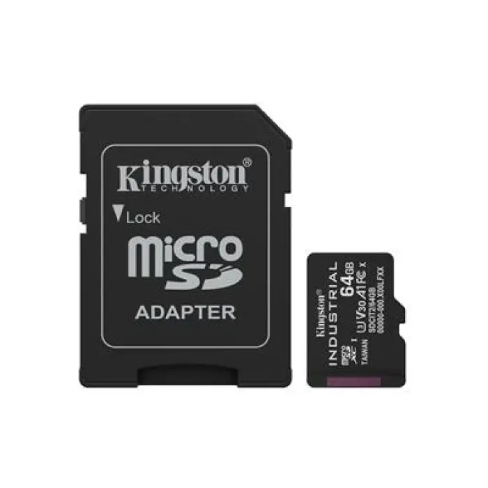 Kingston SDCIT2-64GB 64GB microSDXC Industrial C10 A1 pSLC Card + SD Adapter Hafıza Kartı