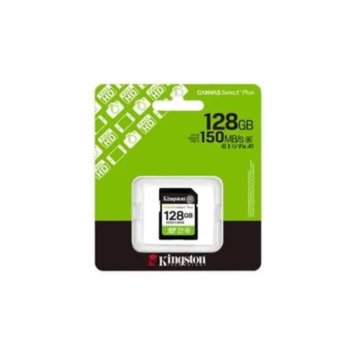 Kingston SDS3-128GB 128GB SDXC Canvas Select Plus Gen3 150MB-s C10 UHS-I U1 V10 Hafıza Kartı