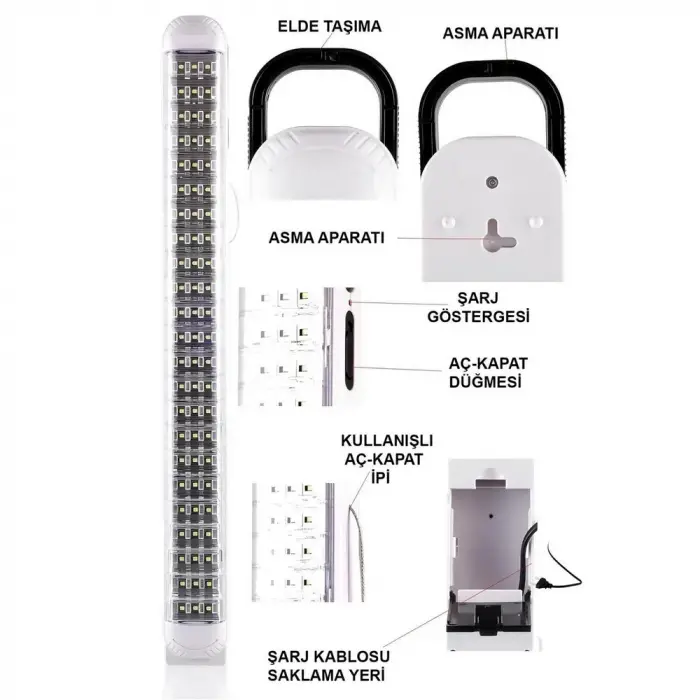 Ledpoint Lp-6069 Akülü 69 Led Şarjlı Işıldak