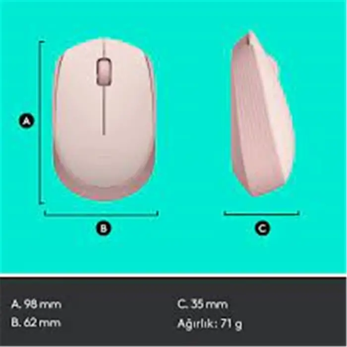 Logitech 910-006865 M171 Kablosuz Pembe Mouse (KDO)