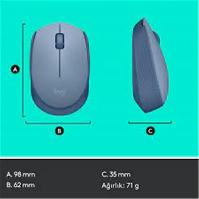 Logitech 910-006866 M171 Kablosuz Mavi Gri Mouse (KDO)
