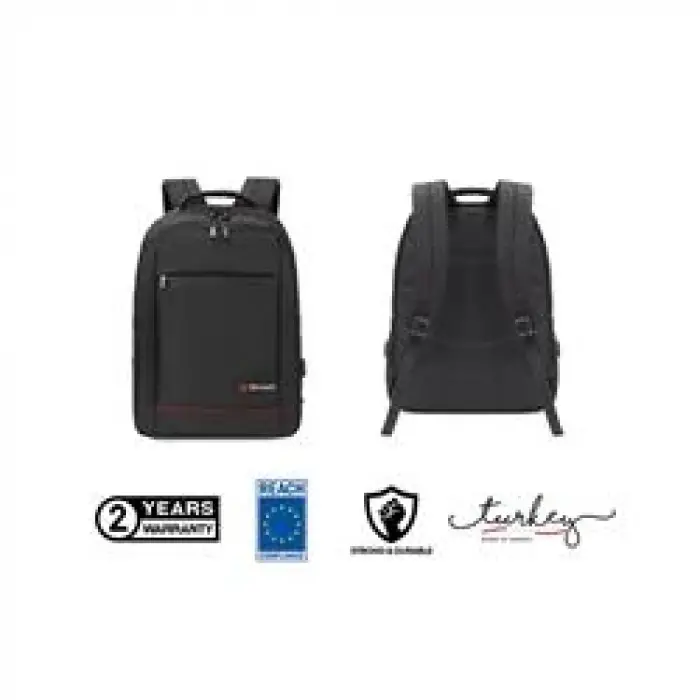 Mack MCC-006 15.6 Office USB Girişli Notebook Sırt Çantası Siyah (Dahili USB Şarj Portu) (KDO)