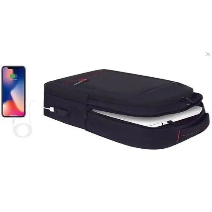 Mack MCC-007 17.3 Office USB Girişli Notebook Sırt Çantası Siyah (Dahili USB Şarj Portu)