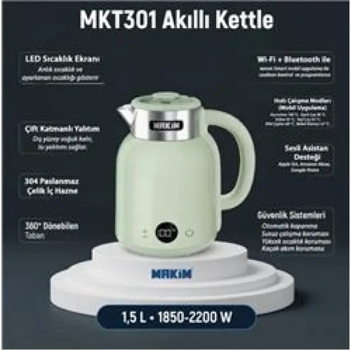 Makim MKT301 AKILLI YEŞİL KETTLE (KDO)