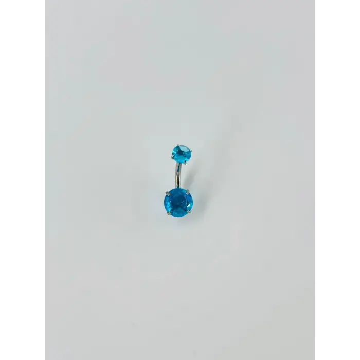 Mavi Taşlı Göbek Piercing - Pg0012