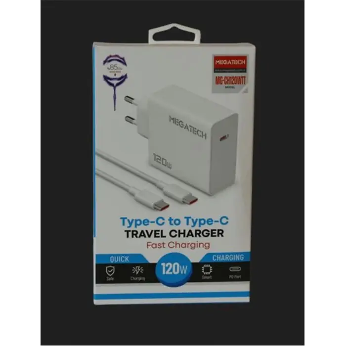 Megatech (MG-CH120WTT) 120W Type-C To Type-C Şarj Aleti
