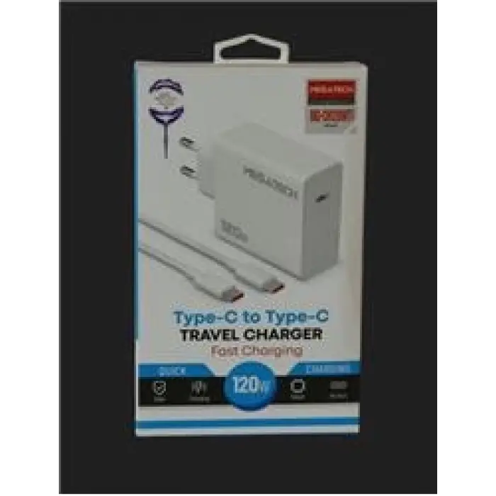Megatech (MG-CH120WTT) 120W Type-C To Type-C Şarj Aleti (KDO)
