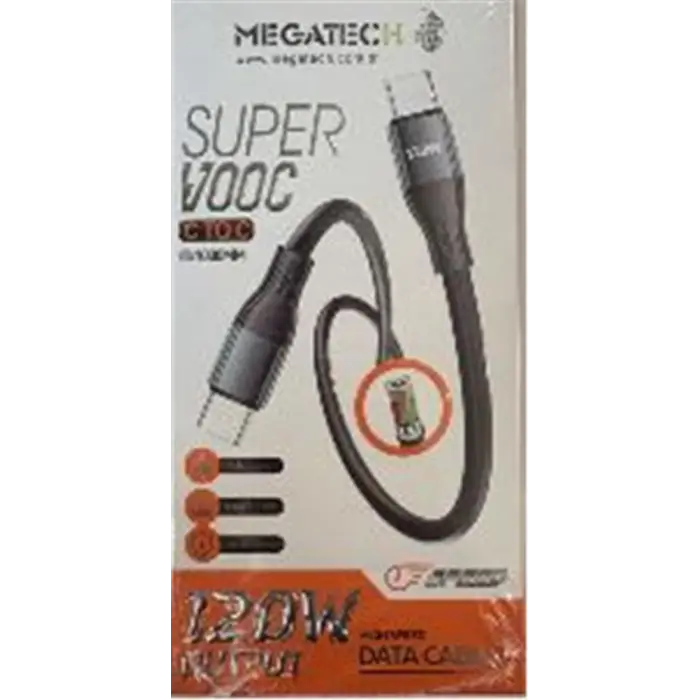 Megatech MT-120T Hasır 120W Type-C To Type-c Data Kablosu (KDO)