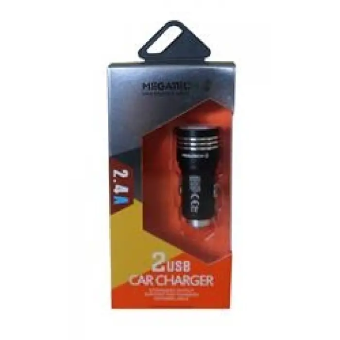 Megatech T05-M24 Renkli 2.4A 2Usb Çelik Araç Şarj Aleti (KDO)