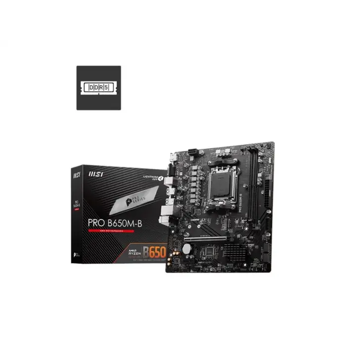 Msı Pro B650M-B 6800mhz(OC) RGB M.2 AM5 DDR5 mATX Anakart