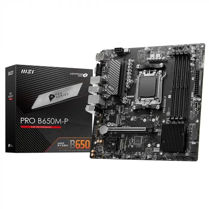 Msı Pro B650M-P 7200MHz (OC) DDR5 Soket AM5 M.2 HDMI DP VGA mATX Anakart (KDO)