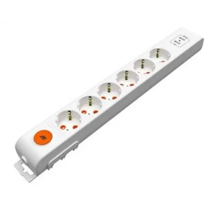 Mutlusan Rı-Tech 6lı Anahtarlı 2Usb Klemensli Topraklı  Grup Priz  (001 175 650001 00 00) (KDO)