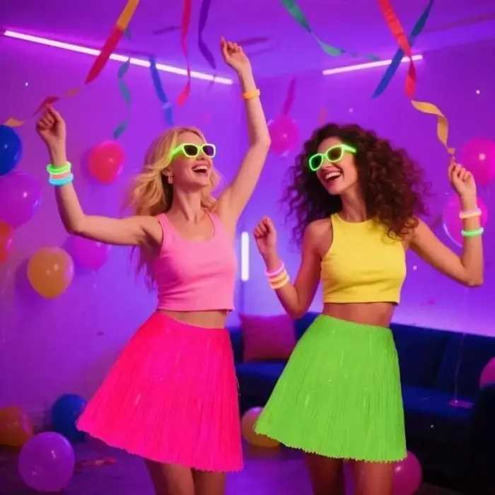 Neon Pembe Hawaii Parti Eteği 40 Cm