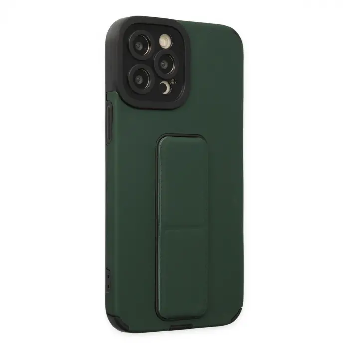 Newface Apple İphone 12 Pro Max Kılıf Mega Standlı Silikon - Yeşil
