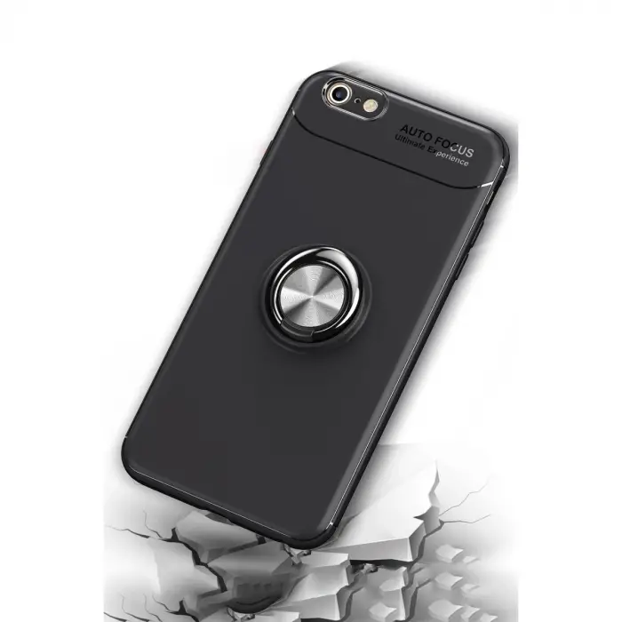 Newface Apple İphone 6 Kılıf Range Yüzüklü Silikon - Kırmızı