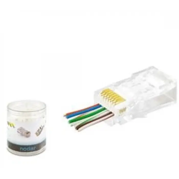 NODAR ND2407 CAT6 EZ RJ45 Konnektör 100 Adet Plastik Kutu (KDO)