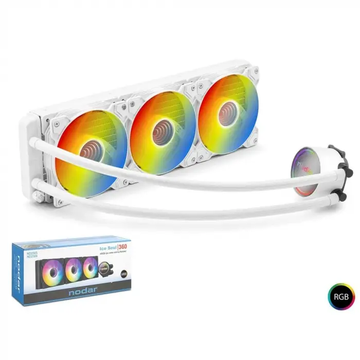 Nodar Nd2506 Sıvı Soğutma Fan 360 Argb 36Cm Beyaz (KDO)