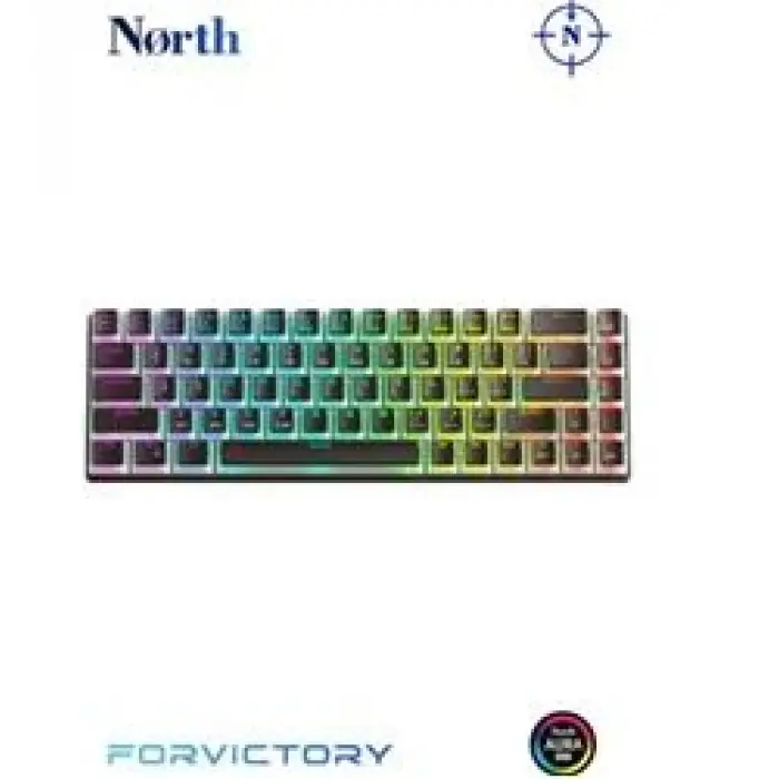 North Odin Pro WL68 LightCore Kablosuz Bluetooth RGB Red Switch Türkçe Siyah Mekanik Gaming Klavye