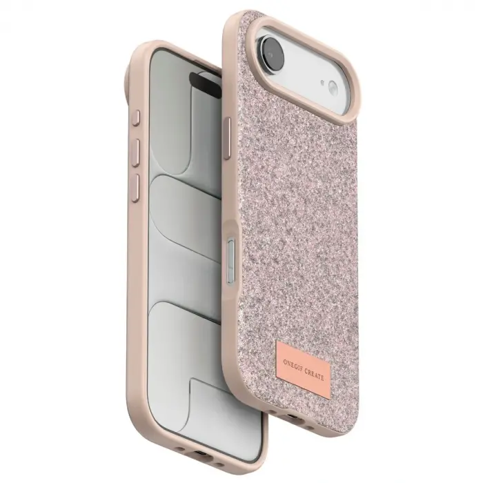 Onegif Apple İphone 17 Air Bright Simli Kapak - Pembe