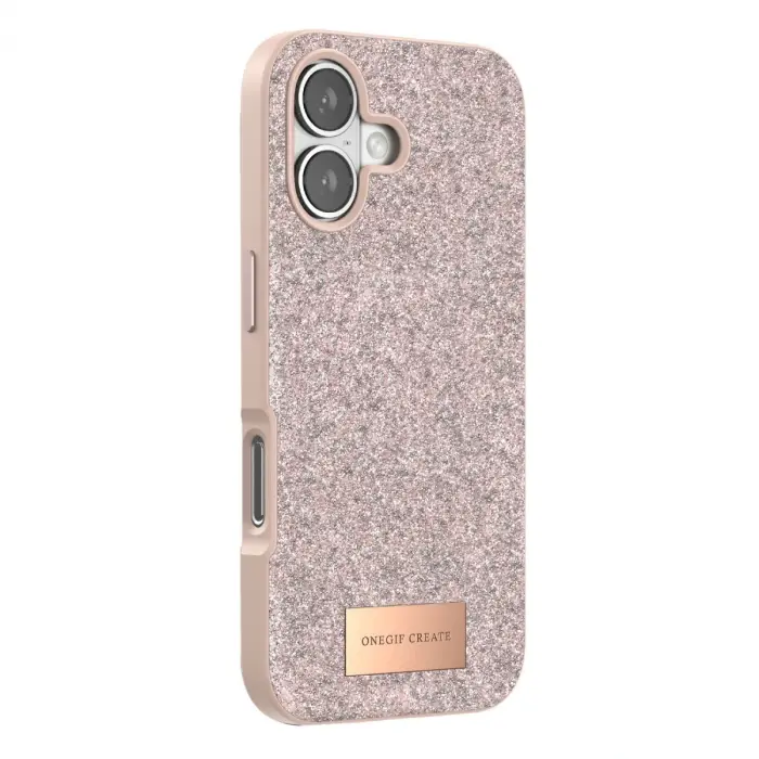 Onegif Apple İphone 17 Bright Simli Kapak - Pembe