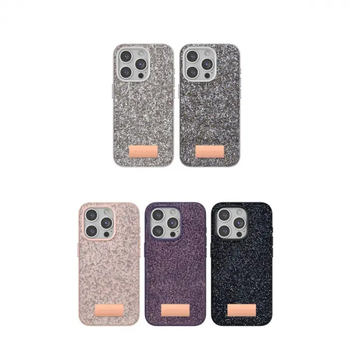 Onegif  İphone 14 Pro Bright Simli Kapak - Siyah