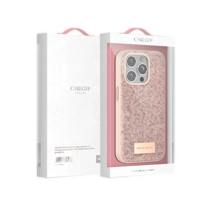 Onegif  İphone 15 Pro Max Bright Simli Kapak - Derin Mor