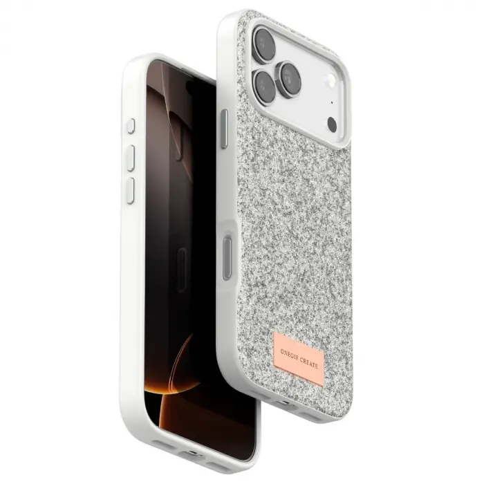 Onegif  İphone 17 Pro Max Bright Simli Kapak - Beyaz