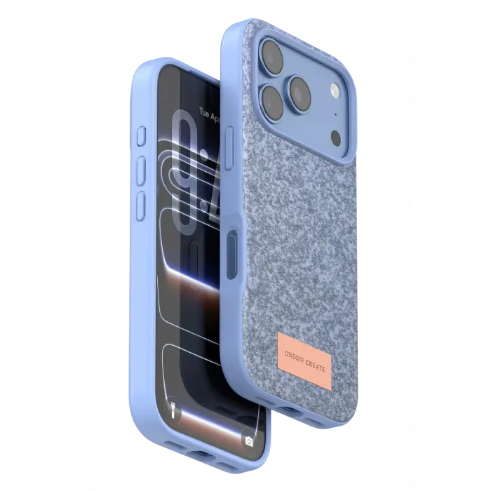 Onegif  İphone 18 Pro Max Bright Simli Kapak - Mavi