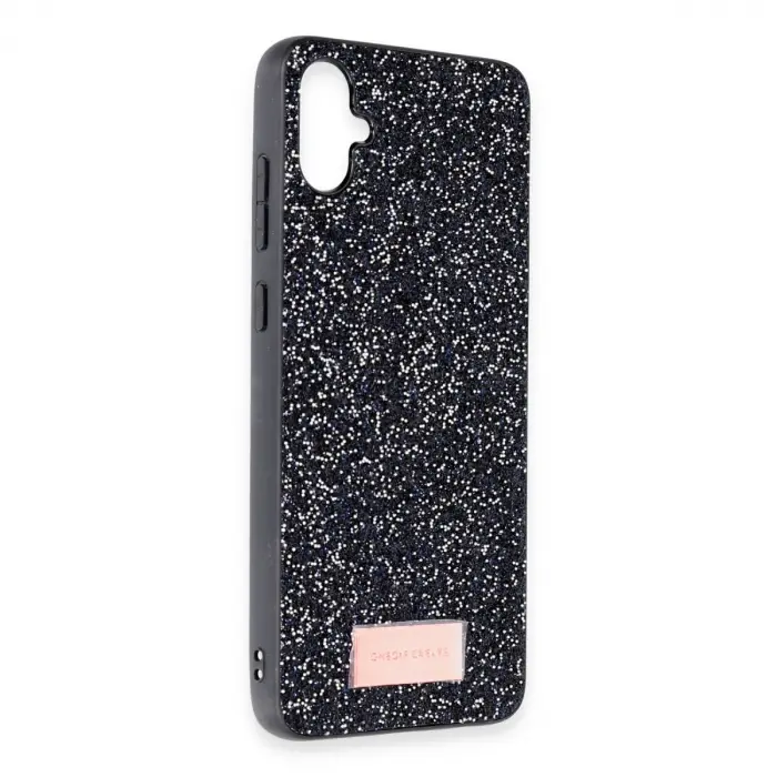 Onegif Samsung Galaxy A05 Bright Simli Kapak - Siyah