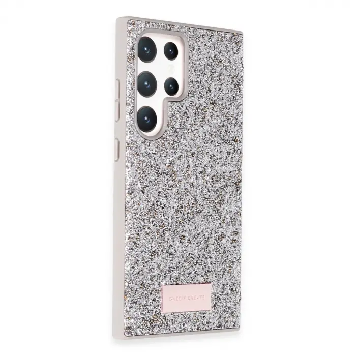 Onegif Samsung Galaxy S23 Ultra Bright Simli Kapak - Gümüş