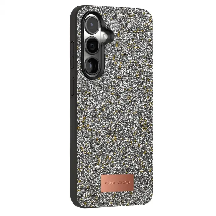 Onegif Samsung Galaxy S25 Bright Simli Kapak - Gold