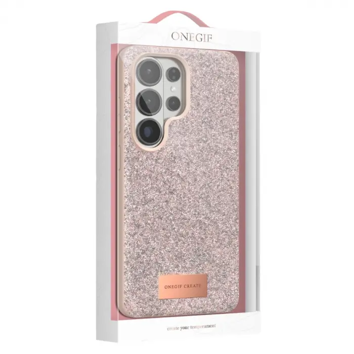 Onegif Samsung Galaxy S26 Ultra Bright Simli Kapak - Pembe
