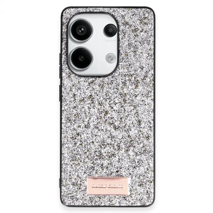 Onegif Xiaomi Redmi Note 13 Pro 4g Bright Simli Kapak - Gümüş