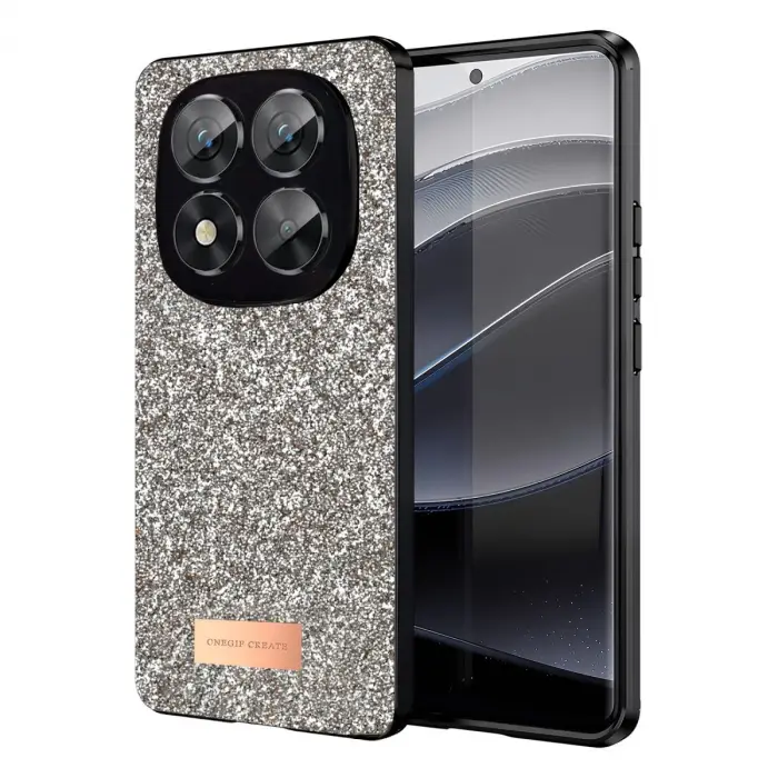 Onegif Xiaomi Redmi Note 14 Pro 5g Bright Simli Kapak - Gold