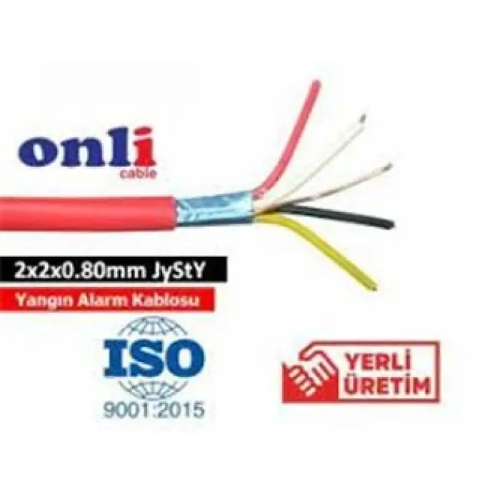 Onli ON-0208 2x2x0,80mm J-Y(st)Y...Lg CCA 100 metre Yangın Alarm Kablosu