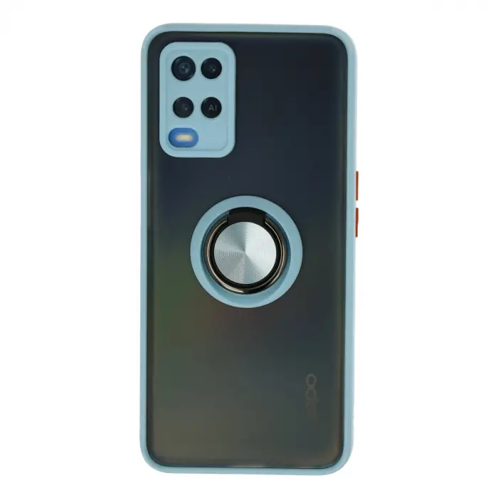 Oppo A54 4g Kılıf Montreal Yüzüklü Silikon Kapak - Buz Mavi